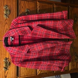 J Jill Chenille Plaid Swing Jacket